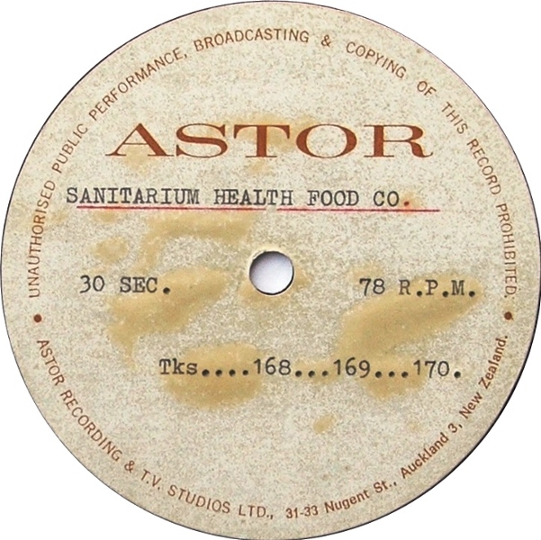 Record label
Astor Recording & TV Studio
Sanitarium Health Food Co
Advertisements