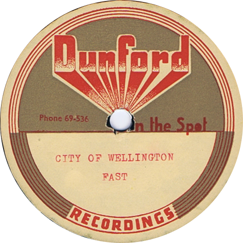 Record Label
Dunford Recordings
Christchurch
City of Wellington
Fast (speed?)