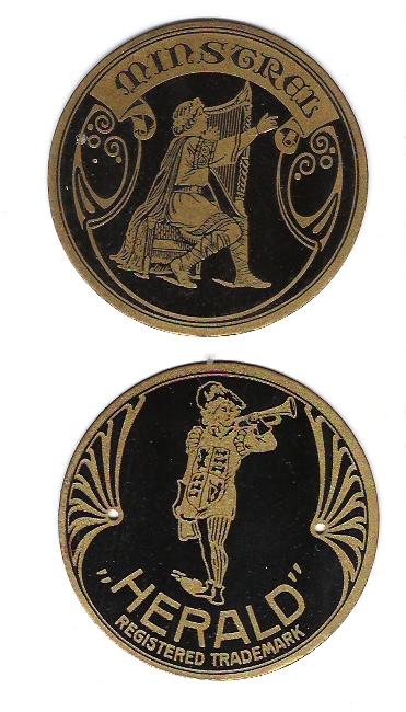Badges for Herald and Minstrel gramophones
