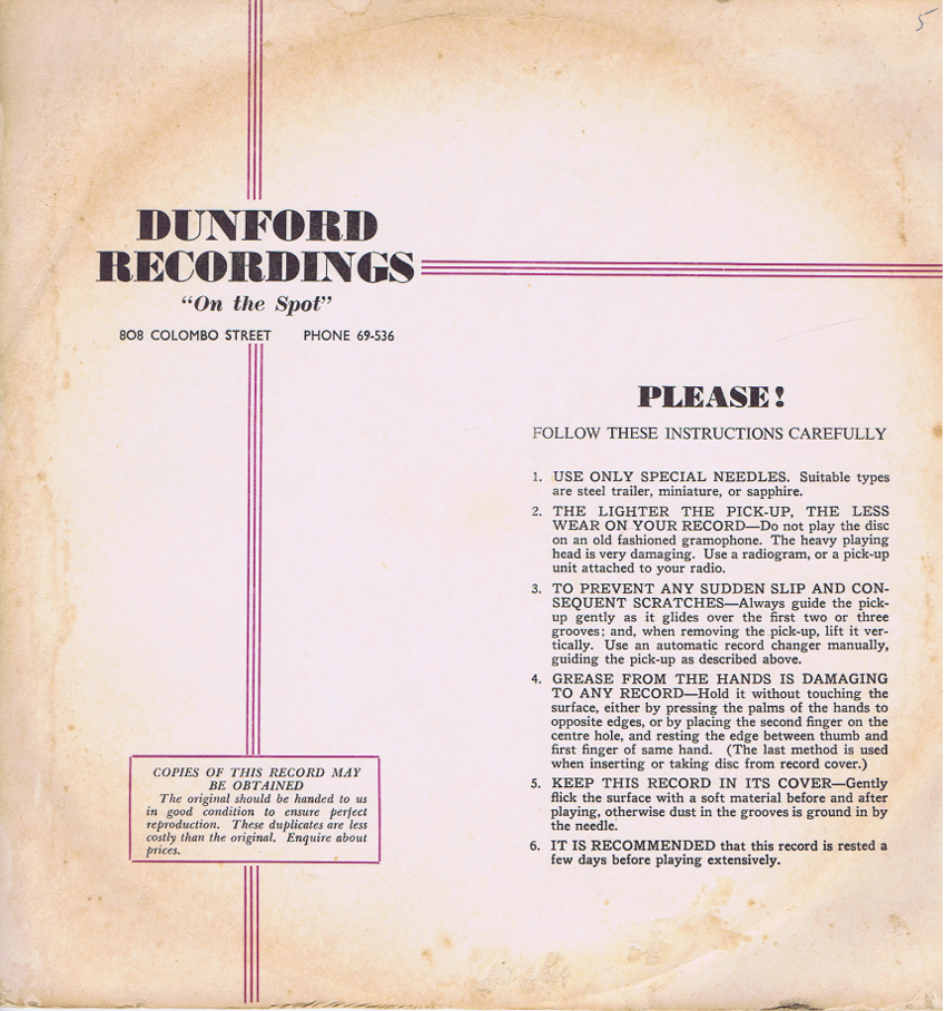 Record Sleeve
Dunford Recordings
Christchurch