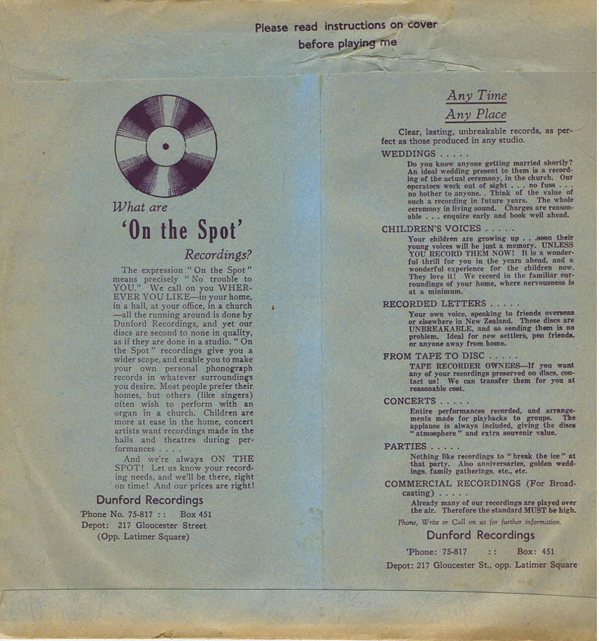 Record Sleeve
Dunford Recordings
Christchurch