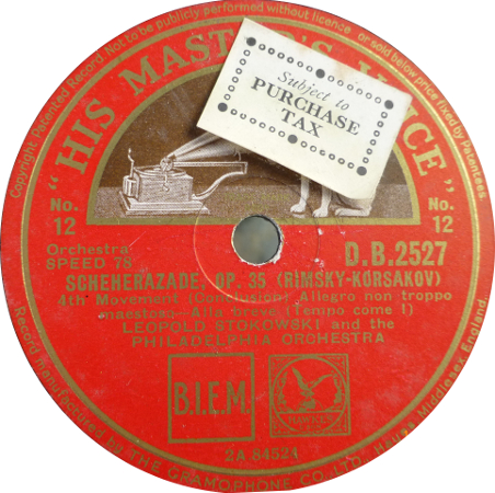 Subject to Purchase Tax HMV