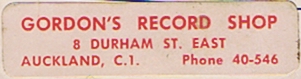 Gordons record shop Auckland