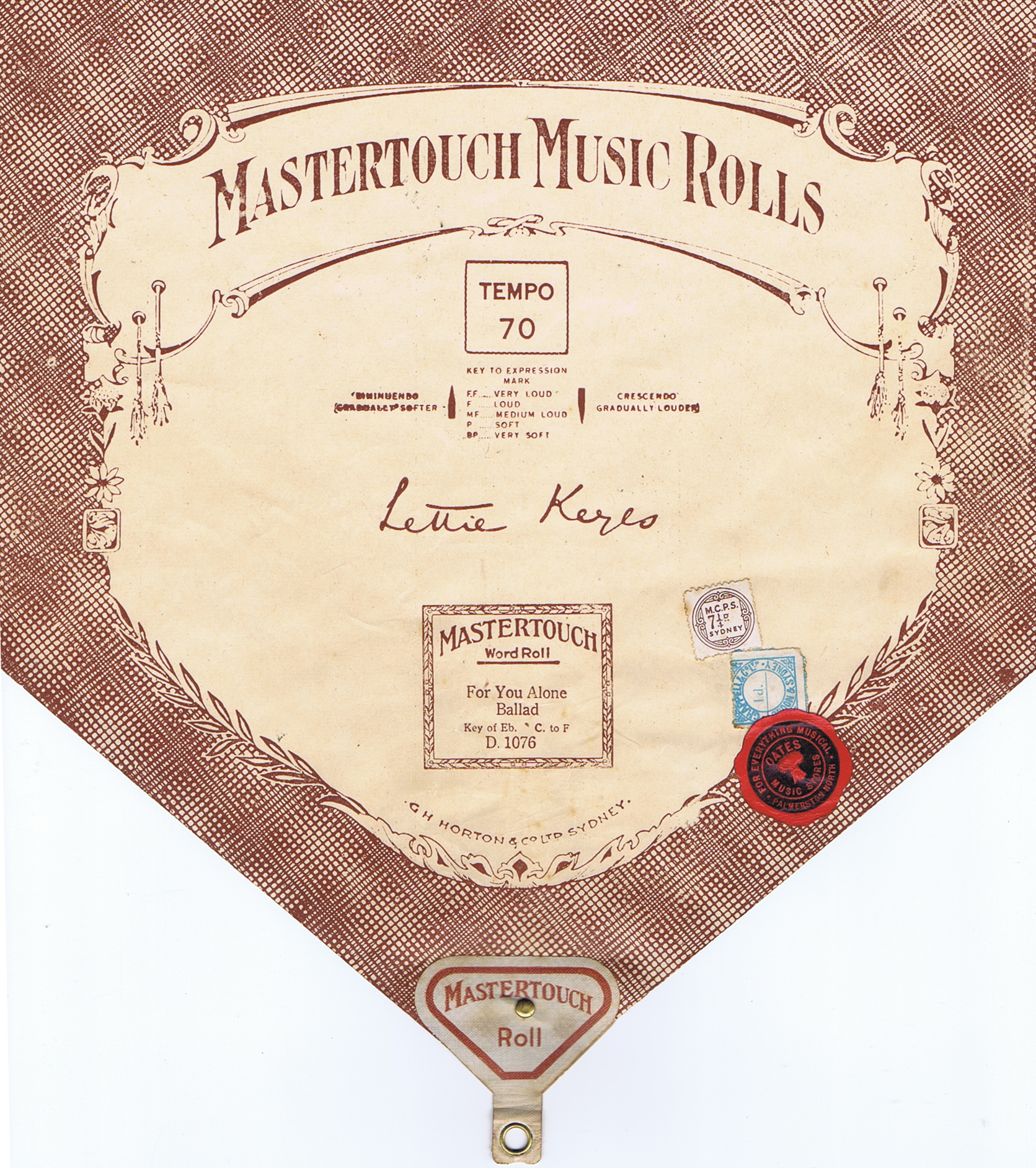 oates on pianola roll